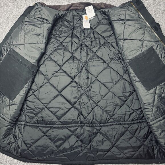 Vintage Carhartt Men 54 Tall Arctic Wear Quilt Lined Duck Canvas Coat C03 BLK US - Picture 8 of 11